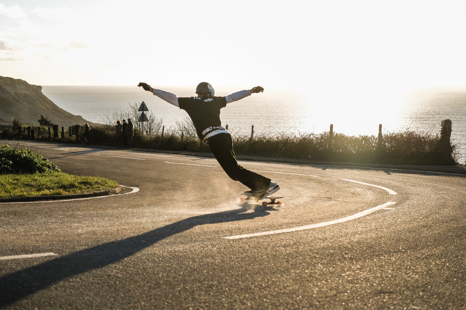 Barnaby longboarding on Verne Common Road, Portland 23_01_21 5 edit